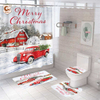 American Style Merry Christmas 4Pcs Shower Curtains Set High Quality Bathroom Shower Curtain Sets