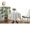 Whole Sale Jacquard Pattern Lace Edge Modern Wedding Round Table Cloth