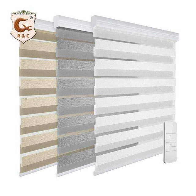 Manufacturer High Quality Smart Motorized Zebra Roller Blind Window Blackout Electric Zebra Blinds