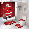 American Style Merry Christmas 4Pcs Shower Curtains Set High Quality Bathroom Shower Curtain Sets