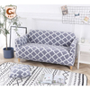 Grey Grid Modern Pattern Printed Sofa Slip Cover Set Elastic Covers Para Sofa 3 Bodies Wholesale in Stock