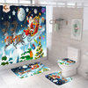 American Style Merry Christmas 4Pcs Shower Curtains Set High Quality Bathroom Shower Curtain Sets