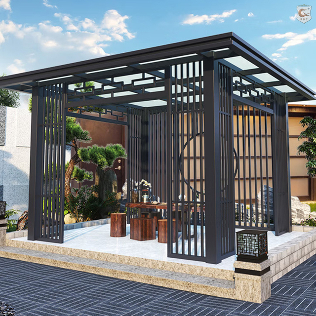 Factory Luxury Iron Gazebo Garden Pavilion for Garden Outdoor with Waterproof Chinese Style Outdoor Garden room